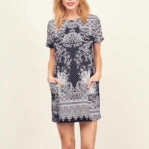 Abercrombie paisley pattern shift dress with pockets, size S, EUC